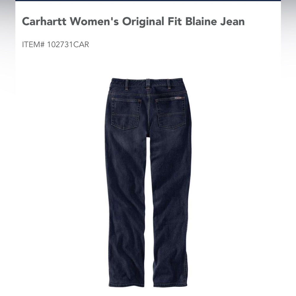 NWT Carhartt Women's Blaine blue Jean dark wash sz 6 short